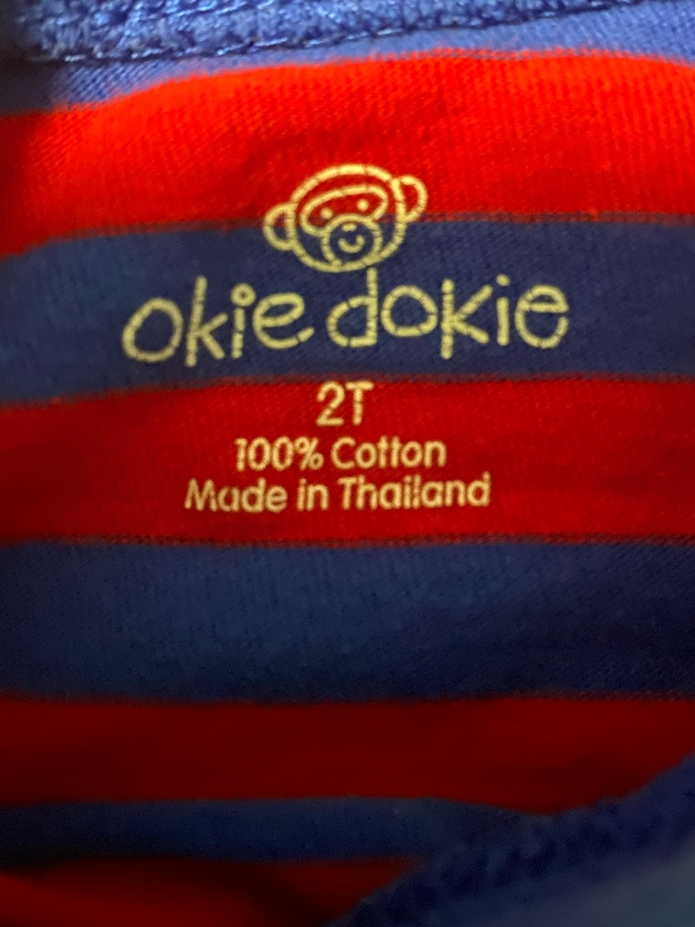 Kids Red & Blue Striped Long Sleeve Pocket Tee - Picture 3 of 4